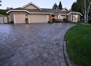 large paver stone driveway