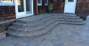 entryway steps pavers paver stones walkway