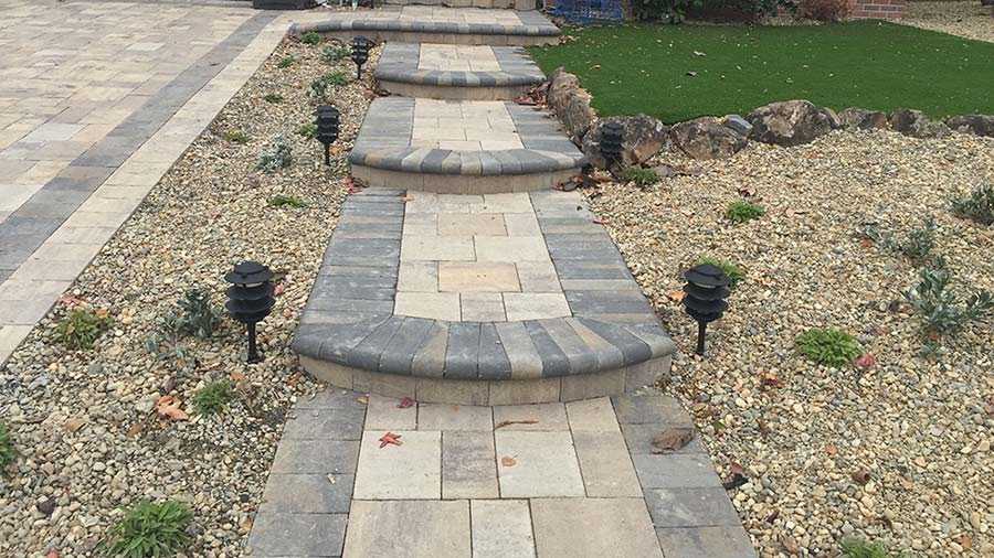 paver patio paver stones paver wall retaining wall landscape steps synthetic lawn