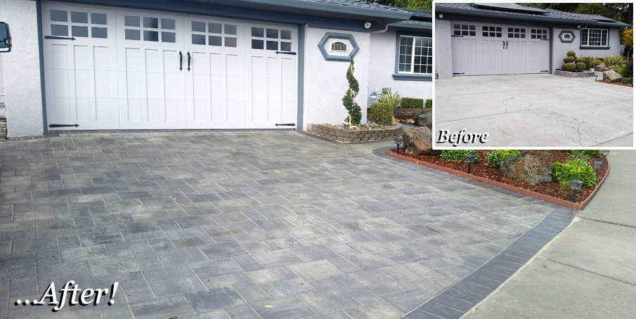 driveway before and after