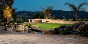 luxury paver stone patio