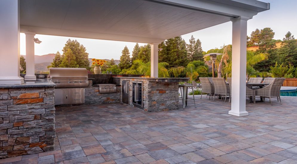 Paver Stone outdoor fireplace