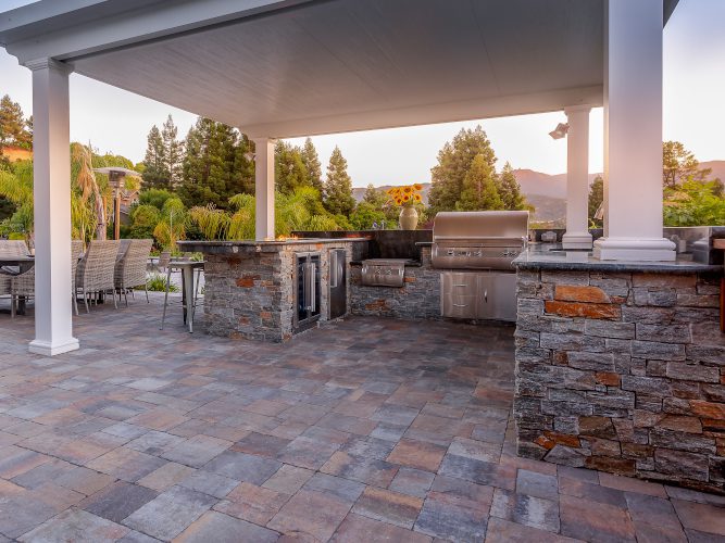A custom paverstone driveway and the digital design used to create it