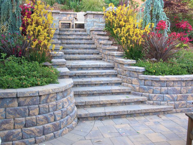 A custom paverstone driveway and the digital design used to create it