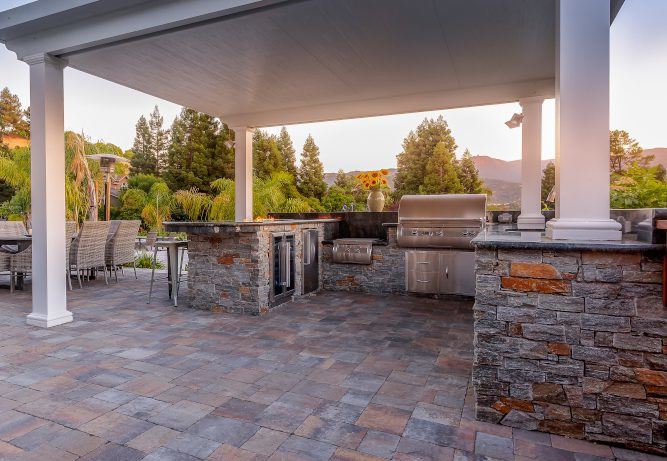 A custom paverstone driveway and the digital design used to create it