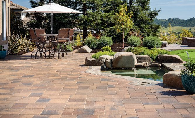 A custom paverstone driveway and the digital design used to create it