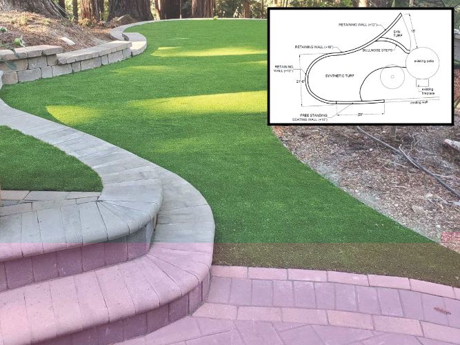 A custom paverstone driveway and the digital design used to create it