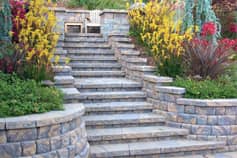 retaining walls and steps